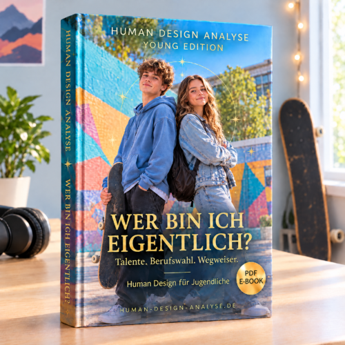 Buchmockup „Wer bin ich eigentlich?“ – Human Design für Jugendliche, Young Edition: Talente, Berufswahl, Wegweiser